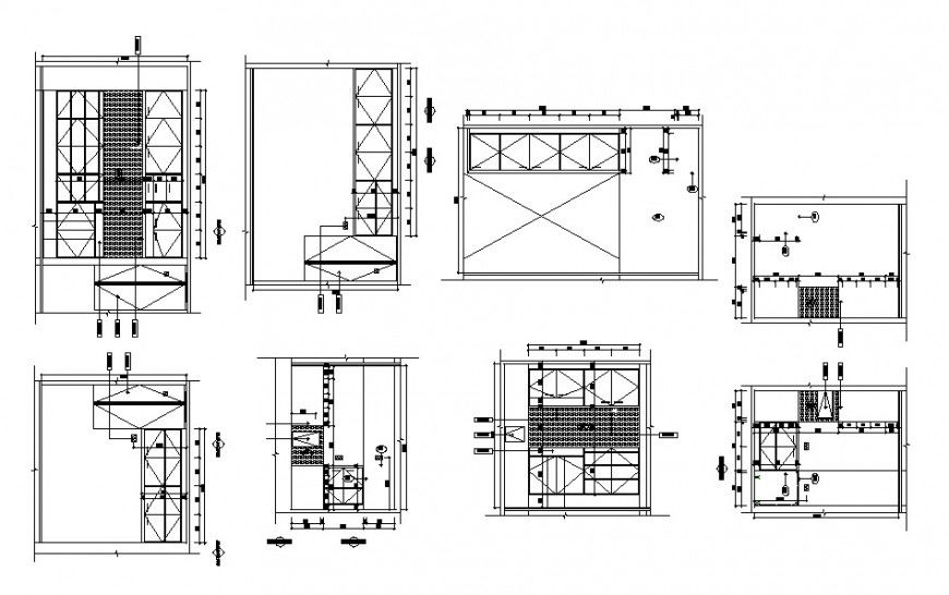 Sanitary section, plan and installation drawing details of hospital dwg file