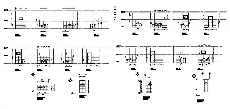Sanitary section and installation details of house with house section dwg file