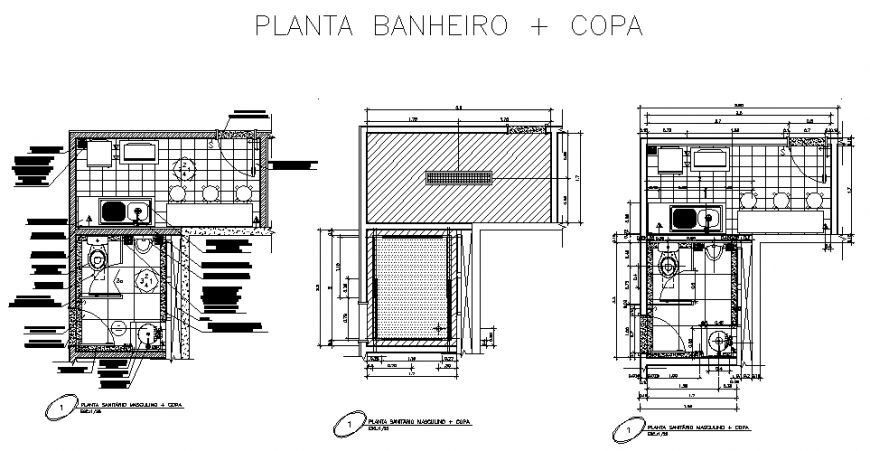 Sanitary section and installation details of restaurant dwg file