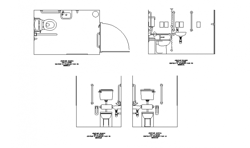 Sanitary section details with sanitary blocks dwg file
