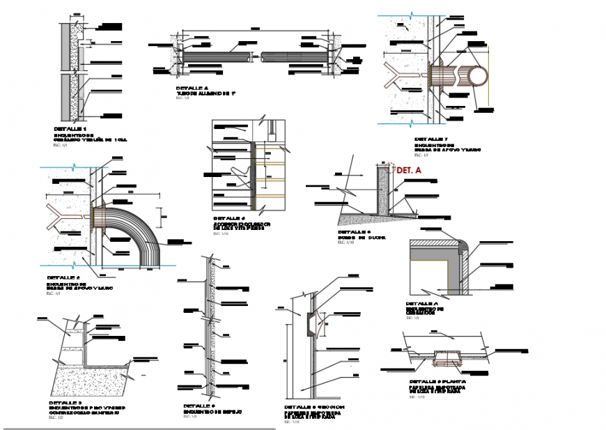 Sanitary sewage pipe system detail 2d view layout file in autocad format