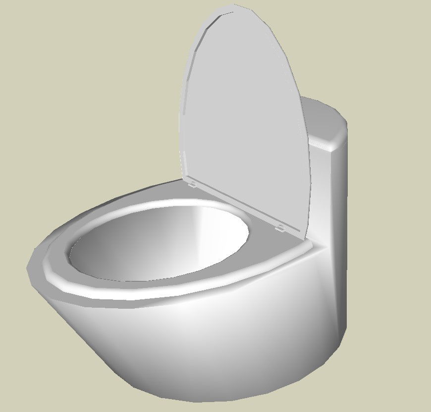 Sanitary sitting toilet 3d model layout CAD block sketch-up file