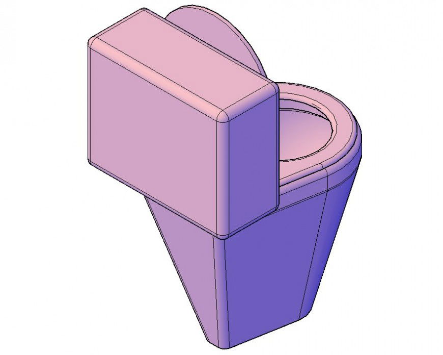 Sanitary sitting toilet detail 3d model CAD sanitary block layout autocad file