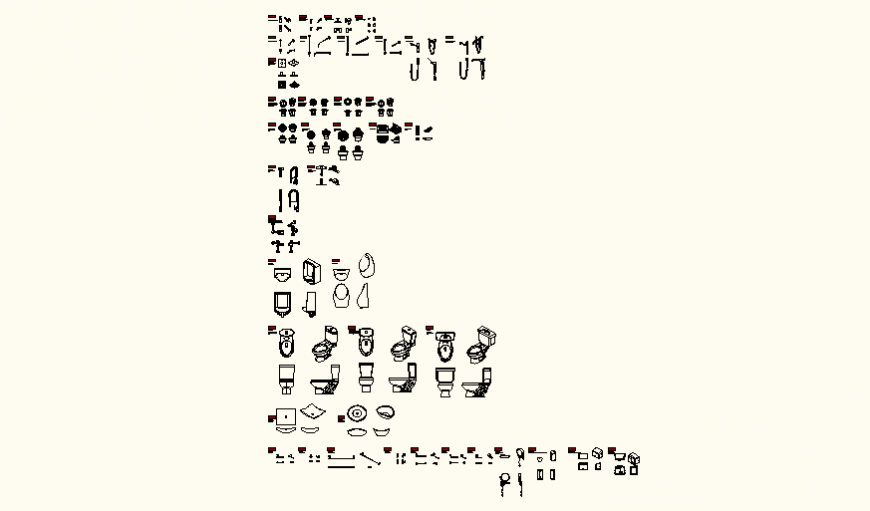 Sanitary symbol and blocks detail dwg file
