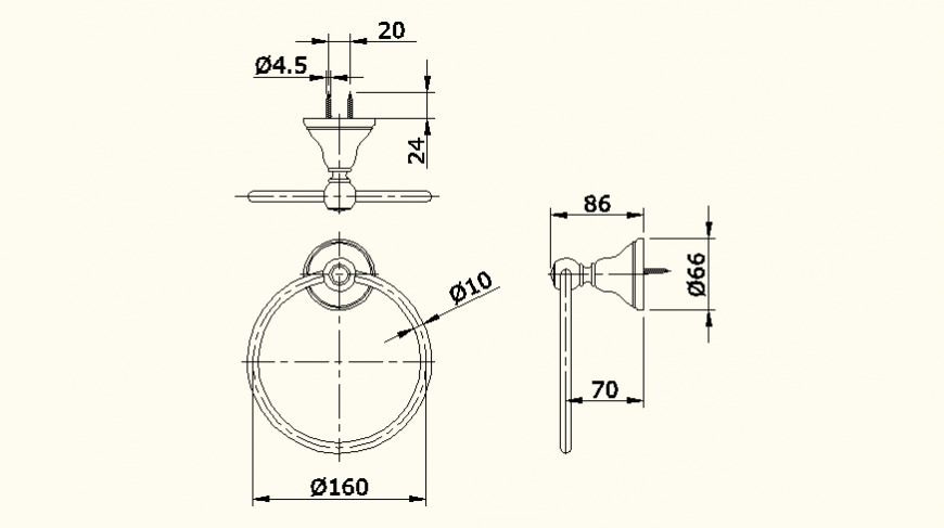 Sanitary system detail elevation and plan autocad file
