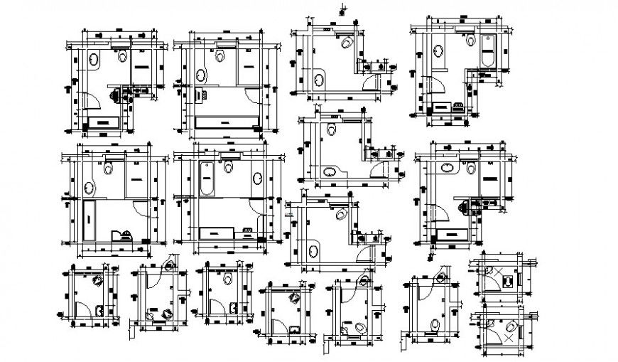 Sanitary toilet and bathroom area drawings details 2d view plan autocad file