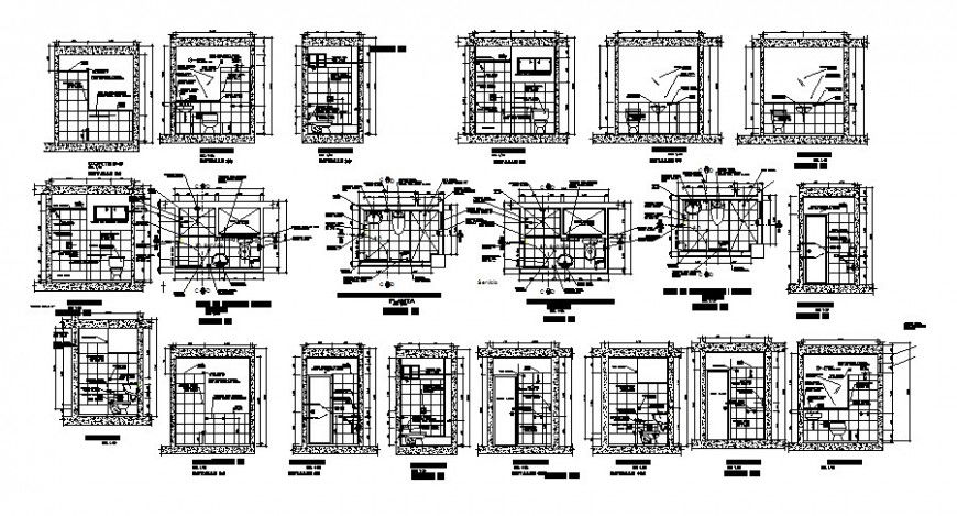 Sanitary toilet and bathroom block 2d view autocad file