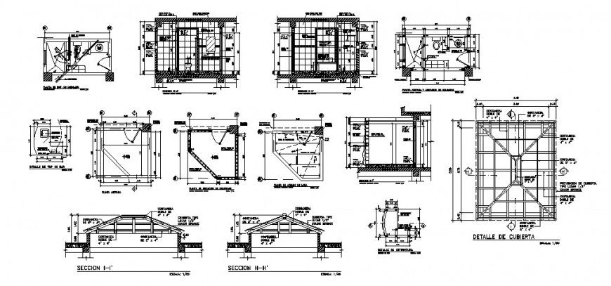 Sanitary toilet and bathroom units detail elevation and section in AutoCAD