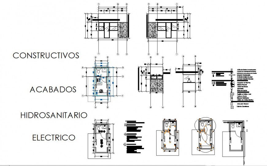 Sanitary toilet and electrical fittings block layout file in autocad format