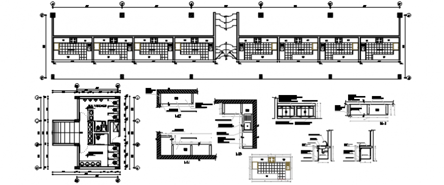Sanitary toilet and kitchen plan drawings autocad file