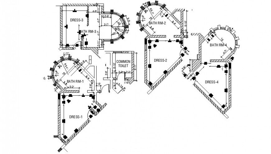 Sanitary toilet area drawings 2d view floor plan autocad file