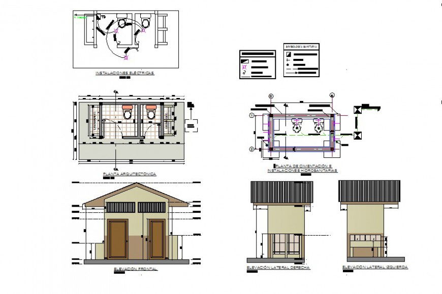 Sanitary toilet block detail plan and elevation 2d view CAD block layout autocad file