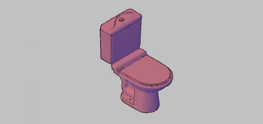 Sanitary toilet detail 3d model elevation autocad file