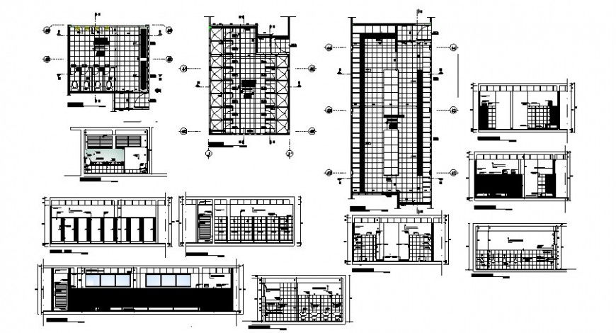 Sanitary toilet plan, elevation and section 2d view autocad file