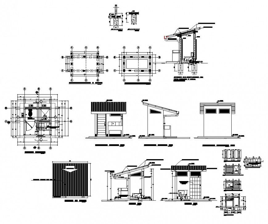 Sanitary toilet structure detail 2d view CAD construction autocad file