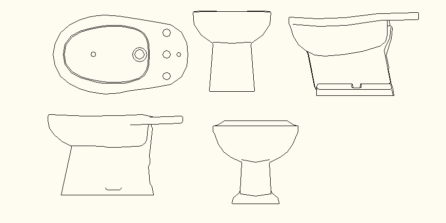 Sanitary toilets detail autocad file