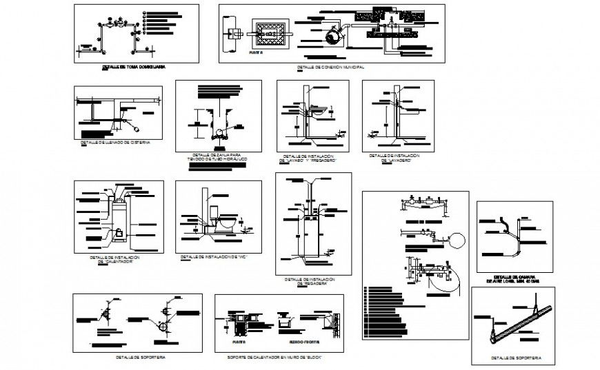 Sanitary units details drawing in autocad