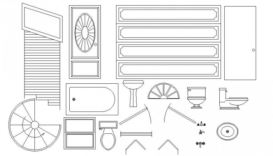 Sanitary units drawings details elevation autocad file