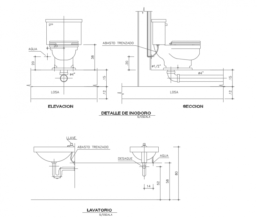 Sanitary units elevation drawings 2d view in autocad format