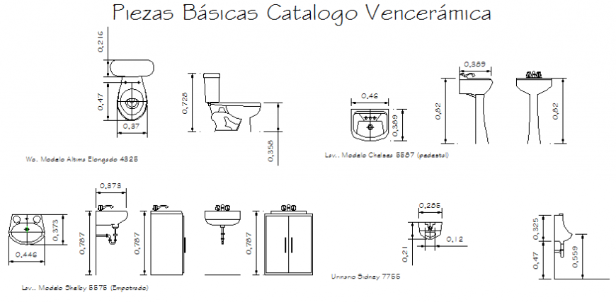 Sanitary ware and bathroom accessories drawing in dwg file.