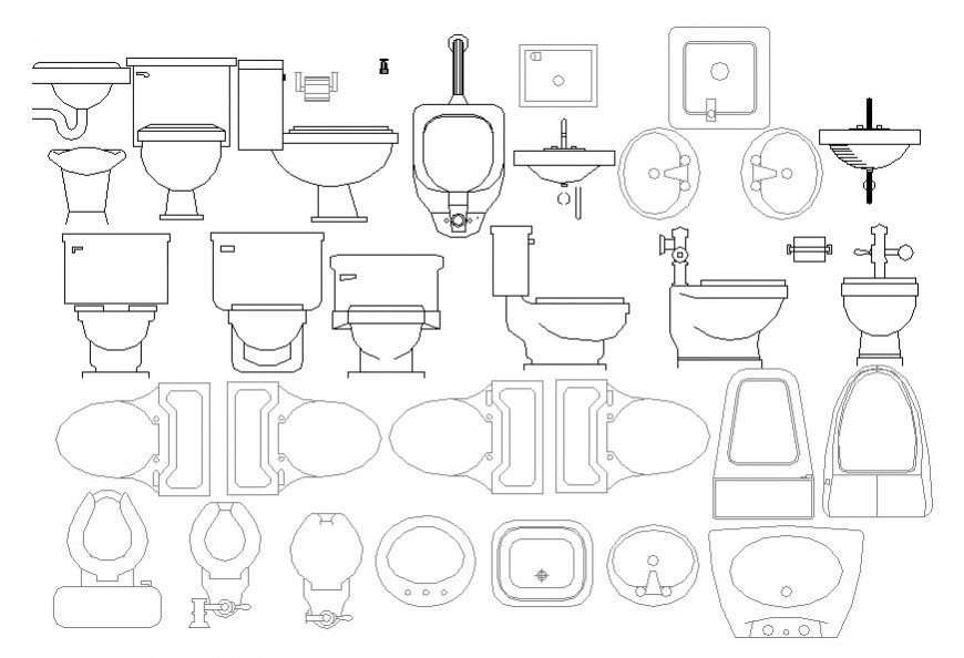 sanitary ware blocks dwg file