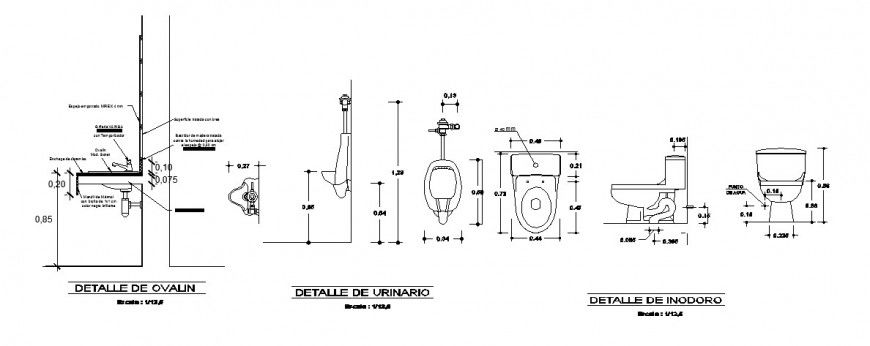 Sanitary ware detail drawing in dwg AutoCAD file.