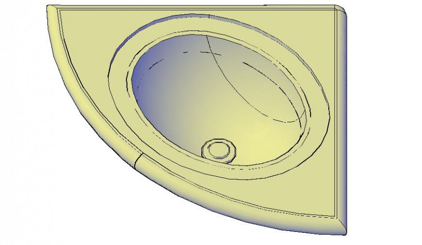 Sanitary washbasin unit 3d model autoacd file
