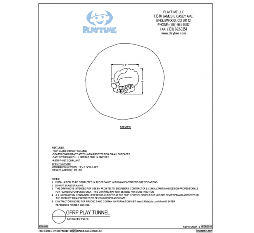 Satellite top view water play equipment cad block design dwg file