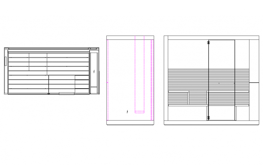 Sauna 2 d duravit 7501 plan detail dwg file