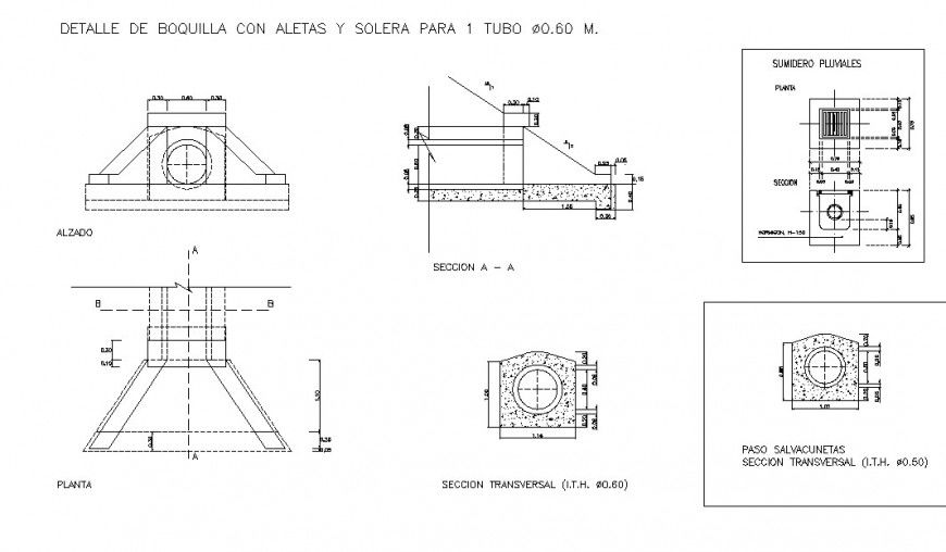 Saves gutters step plan, elevation and section layout file
