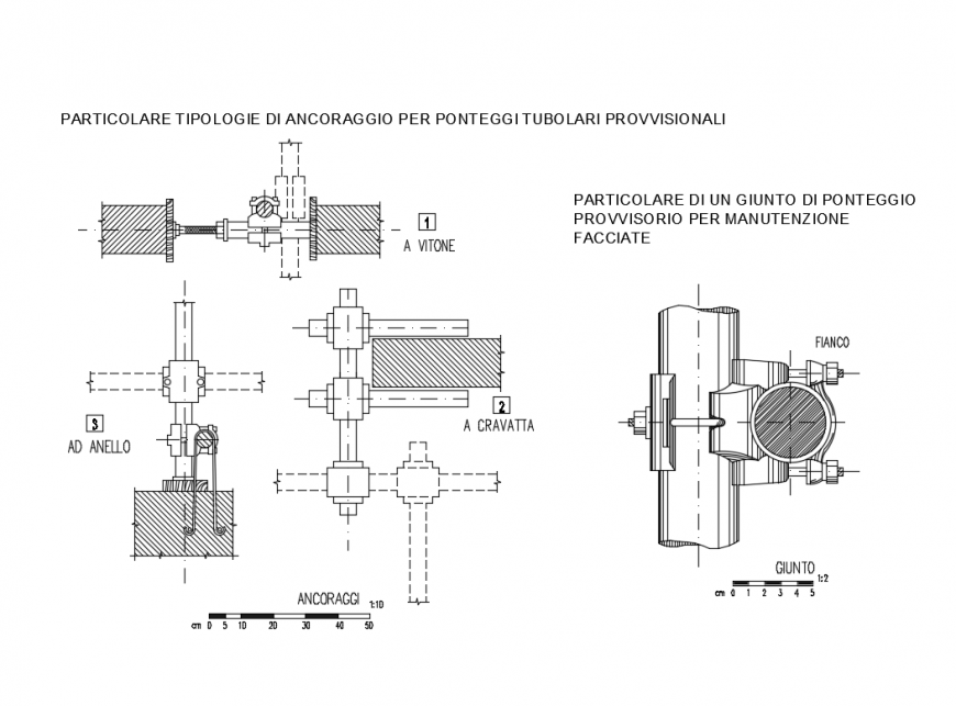 Scaffolding bridge construction cad drawing details dwg file