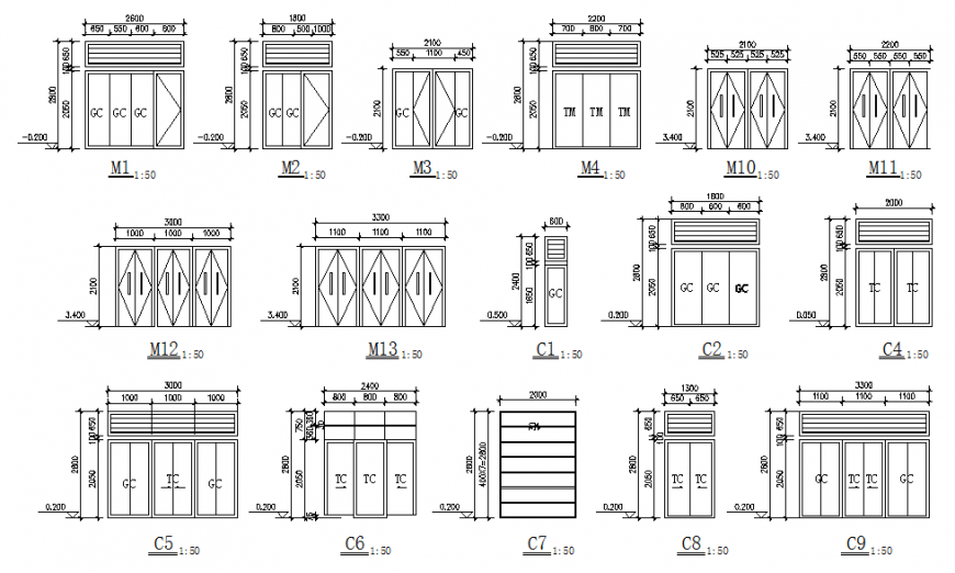 Scale of Door elevation autocad file