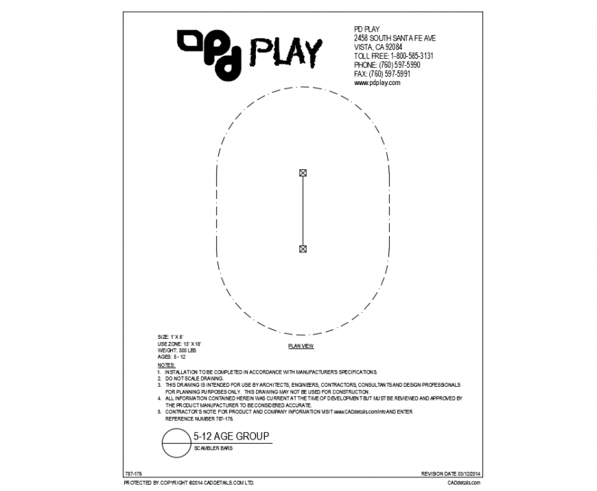 Scambler bars play equipment details of garden dwg file