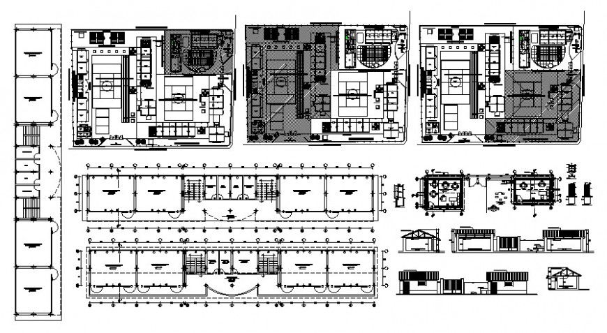 School areas and floor distribution plan cad drawing details dwg file