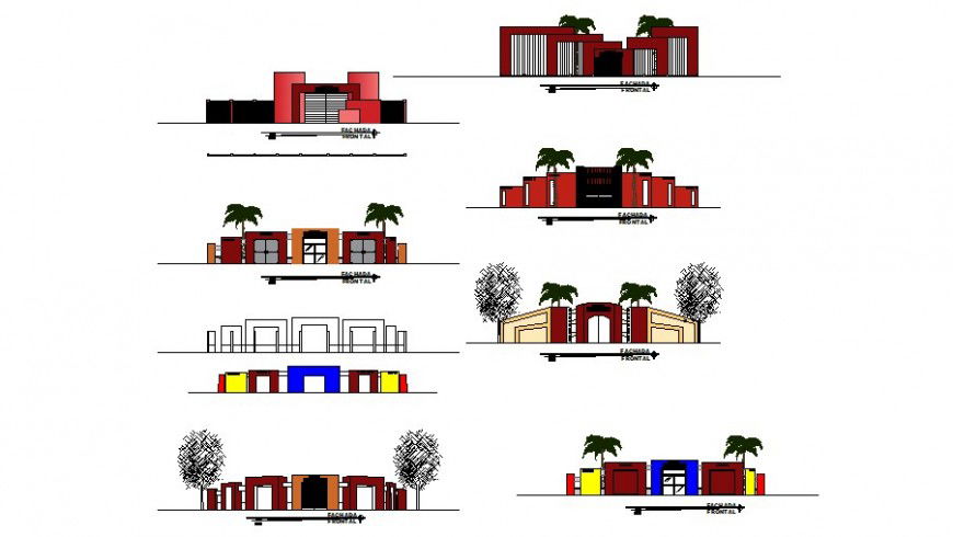 School building all sided elevation and section cad drawing details dwg file