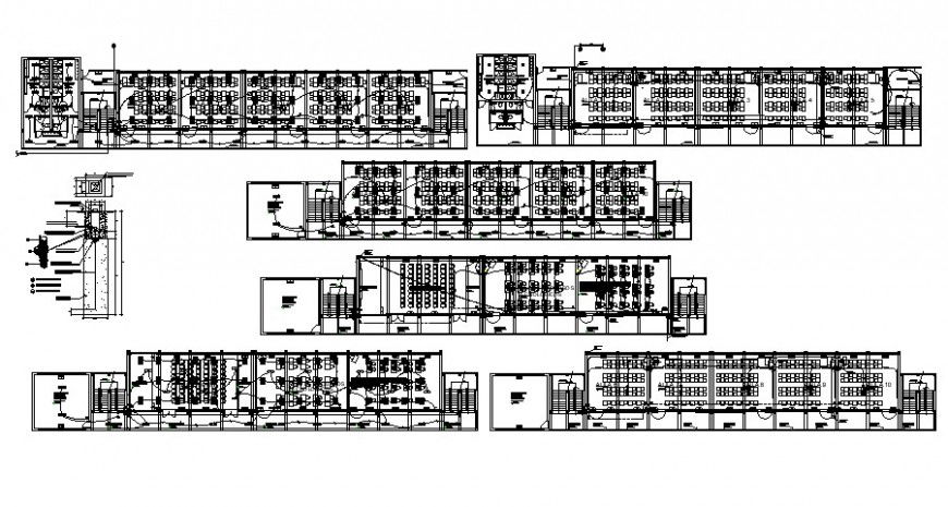 School building floor plan and electrical installation layout drawing details dwg file