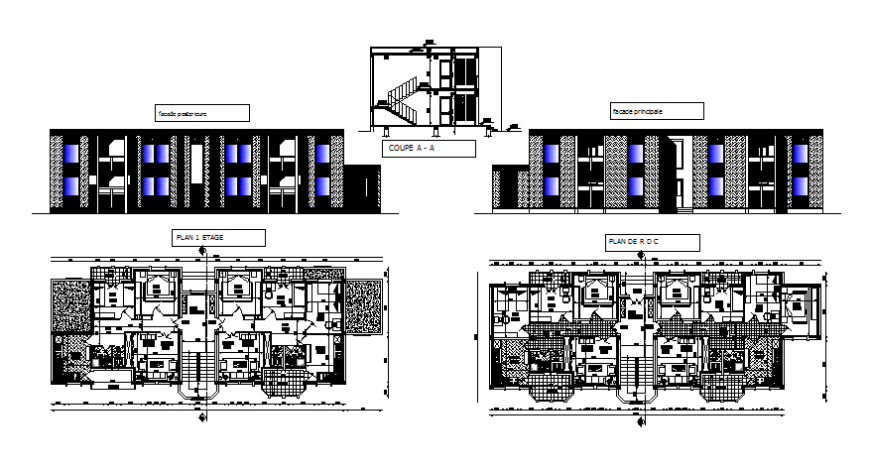 School color perspective detail autocad file