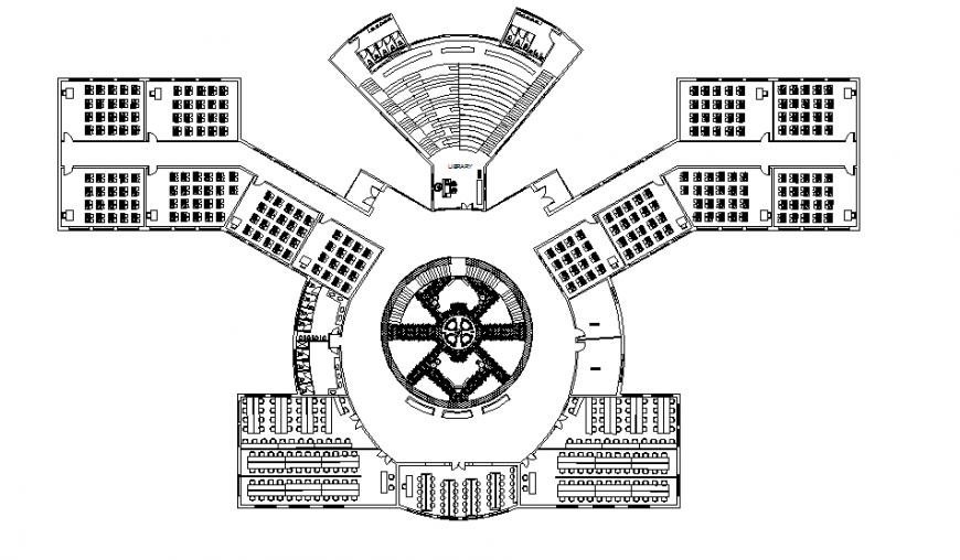 School commercial building autocad file