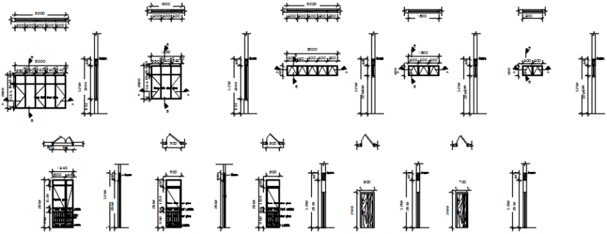 School doors and windows elevation and installation details dwg file
