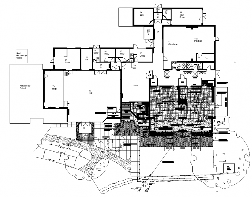 School extension design drawing In dwg file.