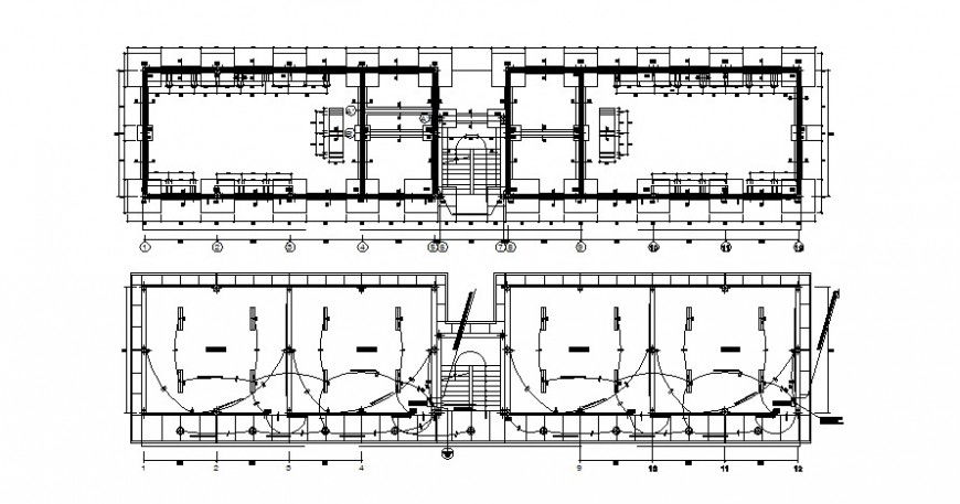 School floor foundation plan and electrical installation details dwg file