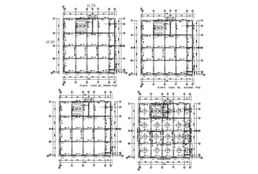 School floors foundation plan and structure plan drawing details dwg file