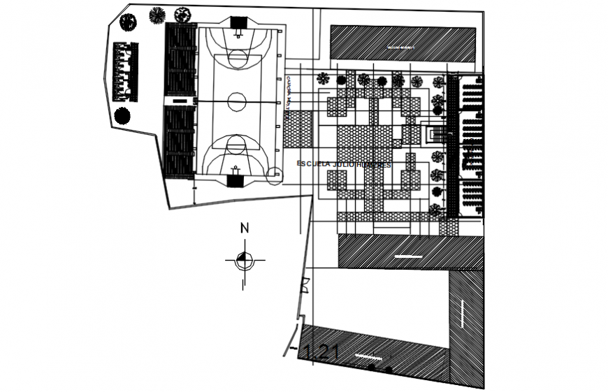 School general plan in auto cad file