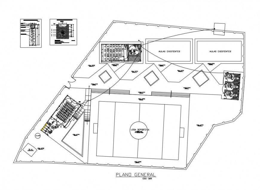 School hygiene services installation details with school plan dwg file