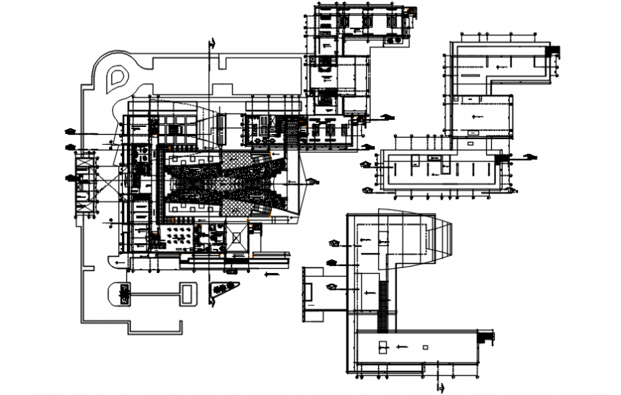 School of art distribution plan and structure drawing details dwg file