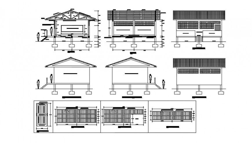 School sectional building elevation detail dwg file
