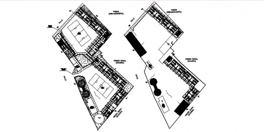 School two floors distribution plan cad drawing details dwg file
