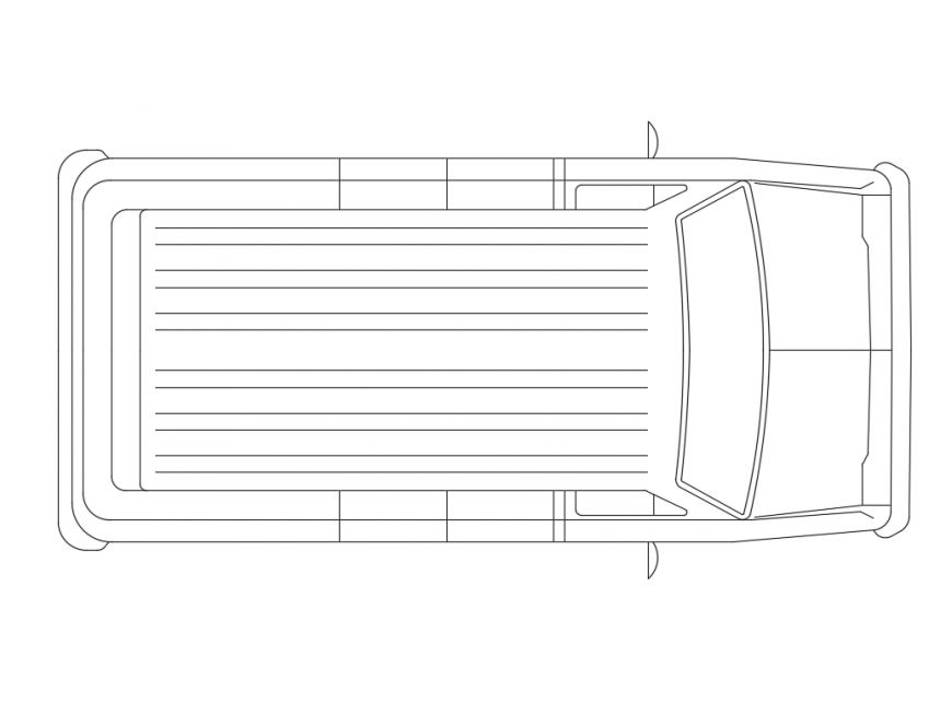 School van car top view elevation cad block details dwg file