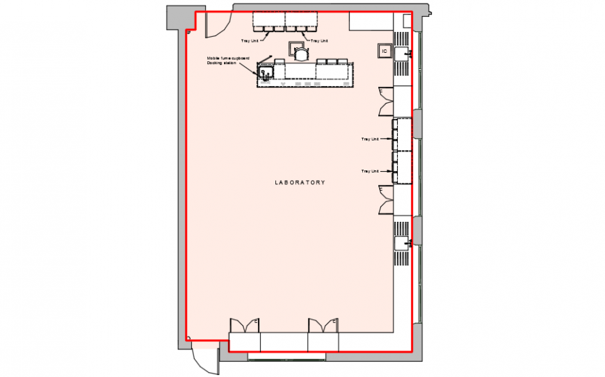 Science laboratory design top view layout plan
