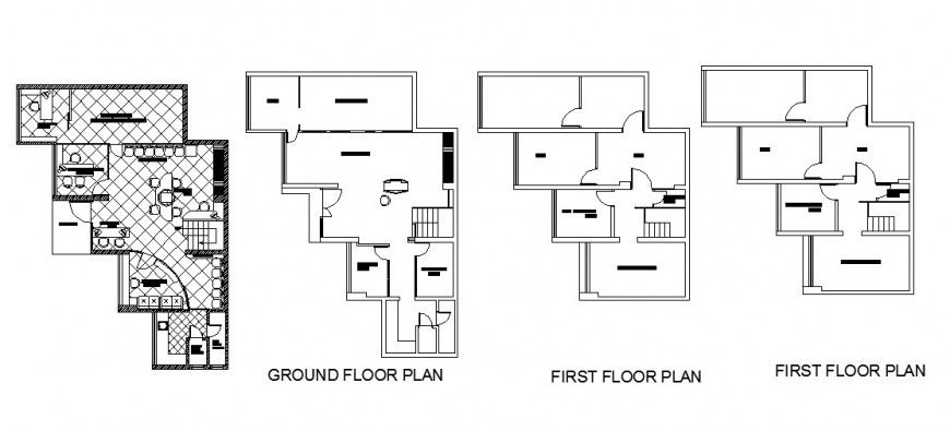 Scientific diagnostic center office building floor plan cad drawing details dwg file